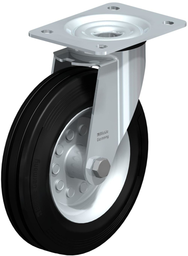 Imagen de RUEDA GIRATORIA 6 X 2" HULE NEGRO CAUCHO CAP: 340K