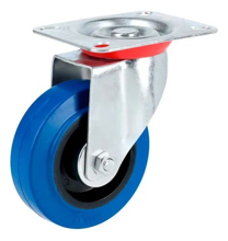 Imagen de RUEDA GIRATORIA INOXIDABLE 4 X 1/4" HULE AZUL CAPACIDAD: 120KG