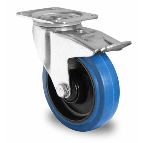 Imagen de RUEDA GIRATORIA AZUL 5 X 1 1/4 HULE CAPACIDAD 100KG