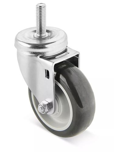 Imagen de RUEDA GIRATORIA DE ESPIGA 12MM 4 X 1 1/4" POLIURETANO CAPACIDAD 130KG