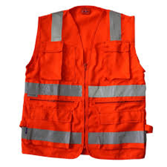 Imagen de CHALECO  NARANJA 2 BOLSILLOS CON REFLECTIVO GENERAL ELECTRIC