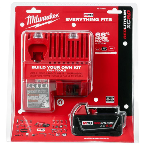 Imagen de KIT BATERIA + CARGADOR M18 5.0AMP MILWAUKEE